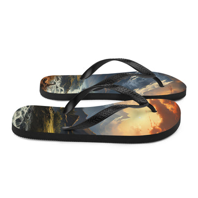 Berge, Sonne, steiniger Bach und Wolken - Epische Stimmung - Flip Flops berge xxx