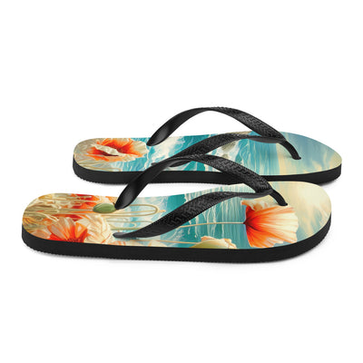 Blumen, Meer und Sonne - Malerei - Flip Flops camping xxx