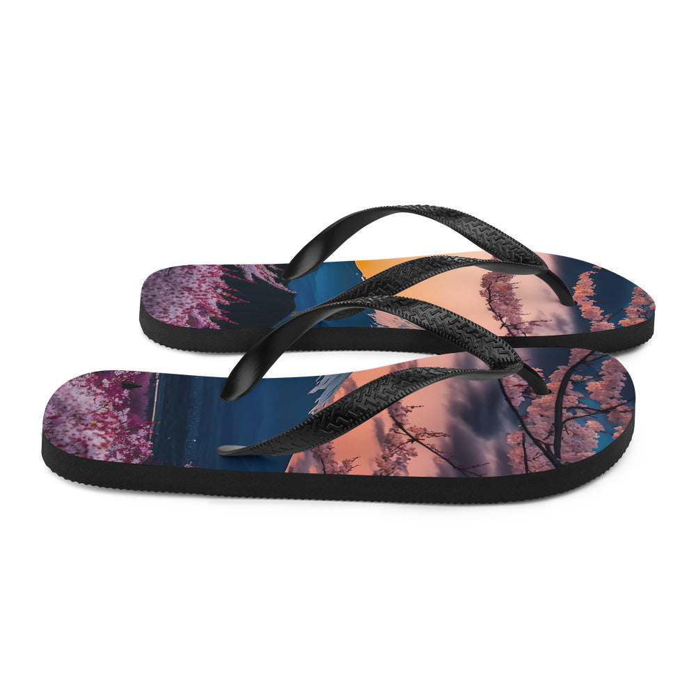 Berg - Pinke Bäume und Blumen - Flip Flops berge xxx