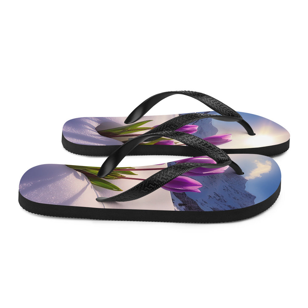 Tulpen im Schnee und in den Bergen - Blumen im Winter - Flip Flops berge xxx