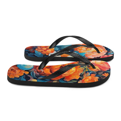 Bunte Blumen - Schöne Malerei - Flip Flops camping xxx