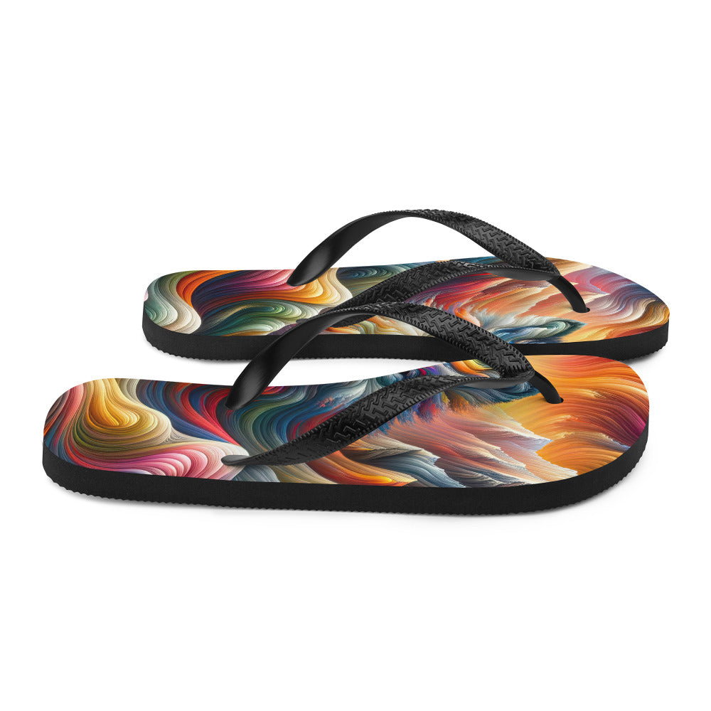 Surreale Alpen, Gipfel und Täler in Farbwellen - Abstrakte Kunst - Flip Flops berge xxx yyy zzz