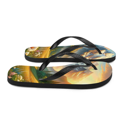 Heitere Alpenschönheit: Schneeberge und Wildblumenwiesen - Flip Flops berge xxx yyy zzz