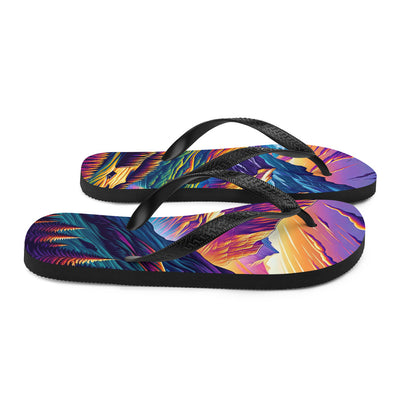 Bergpracht mit Schweizer Flagge: Farbenfrohe Illustration einer Berglandschaft - Flip Flops berge xxx yyy zzz