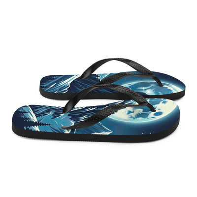 Mondnacht und Gipfelkreuz in den Alpen, glitzernde Schneegipfel - Flip Flops berge xxx yyy zzz