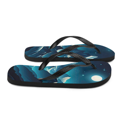 Sternenklare Nacht über den Alpen, Vollmondschein auf Schneegipfeln - Flip Flops berge xxx yyy zzz