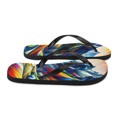 Surreale Alpen in abstrakten Farben, dynamische Formen der Landschaft - Flip Flops camping xxx yyy zzz