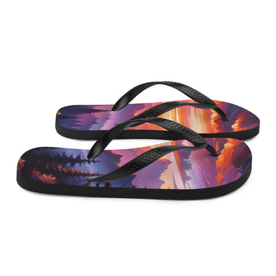 Ölgemälde der Alpenlandschaft im ätherischen Sonnenuntergang, himmlische Farbtöne - Flip Flops berge xxx yyy zzz