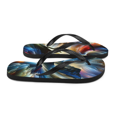 Foto der Alpen in abstrakten Farben mit Bergsteigersilhouette - Flip Flops wandern xxx yyy zzz