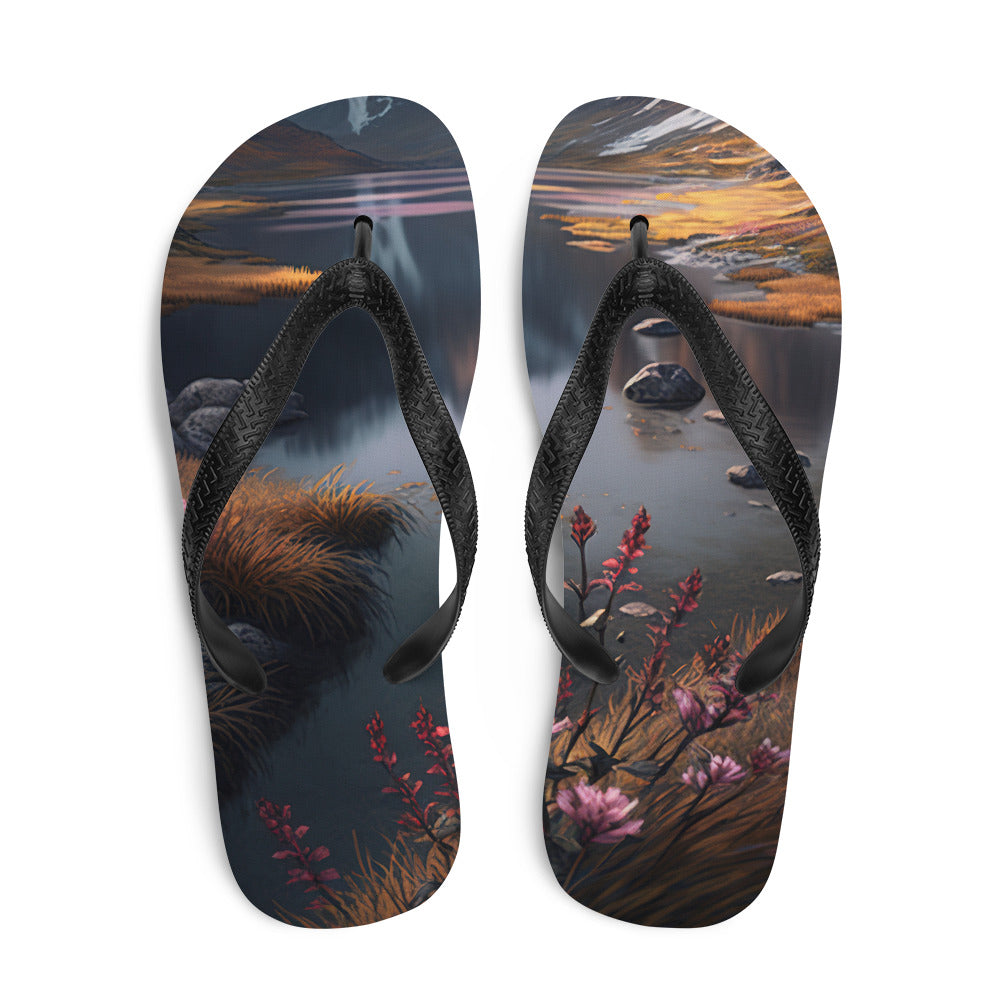 Berge, Bergsee und Blumen - Flip Flops berge xxx