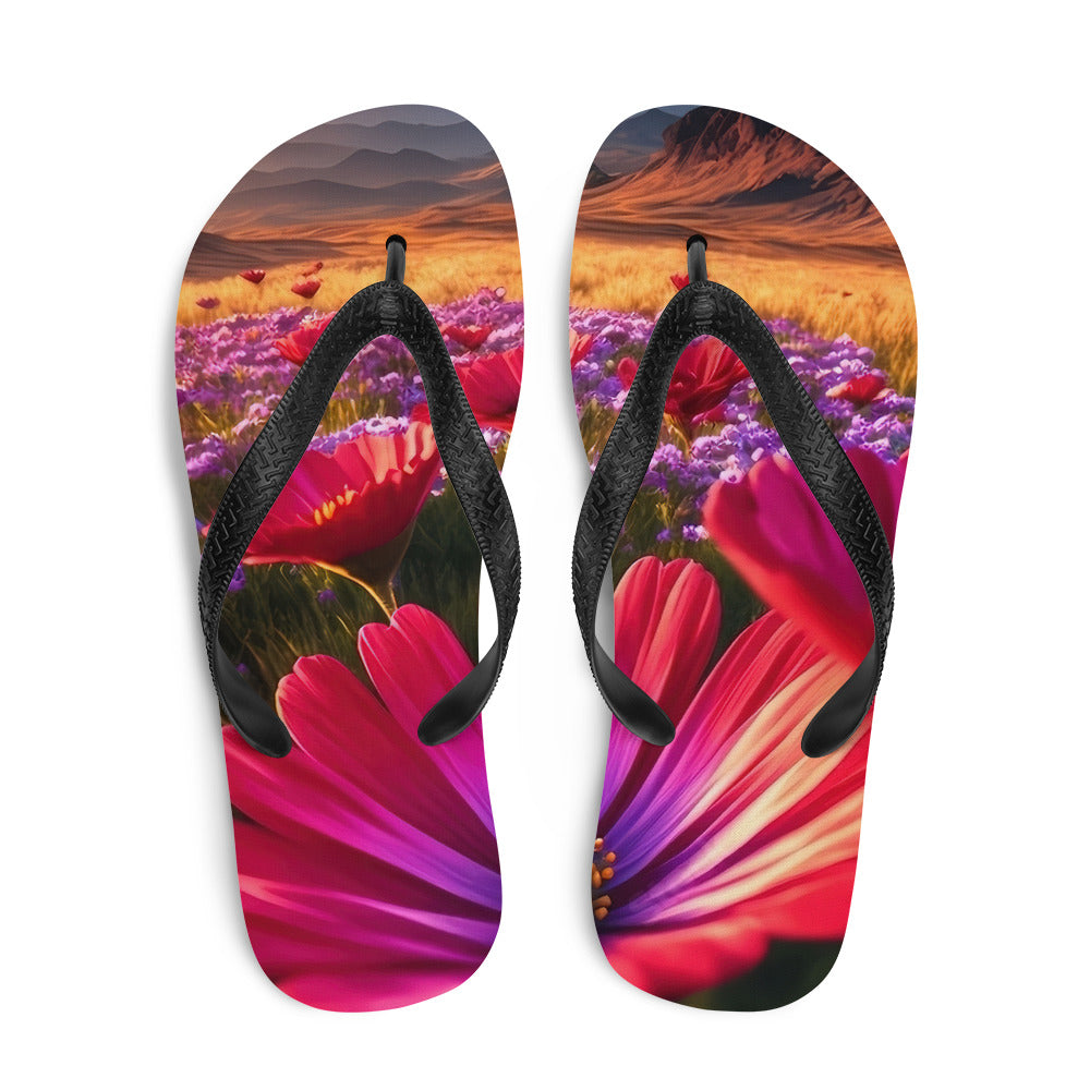 Wünderschöne Blumen und Berge im Hintergrund - Flip Flops berge xxx