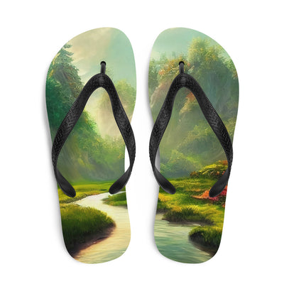 Bach im tropischen Wald - Landschaftsmalerei - Flip Flops camping xxx