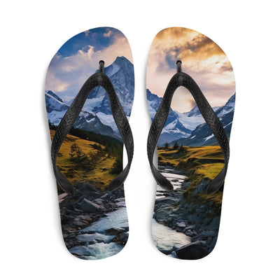 Berge und steiniger Bach - Epische Stimmung - Flip Flops berge xxx