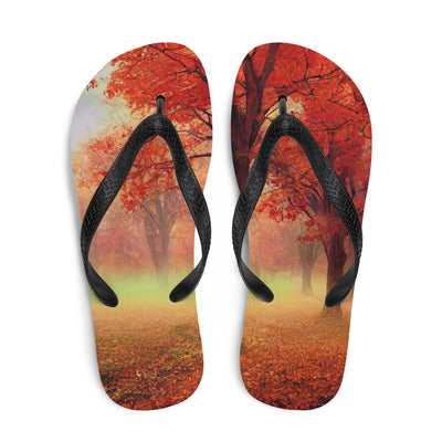 Wald im Herbst - Rote Herbstblätter - Flip Flops camping xxx