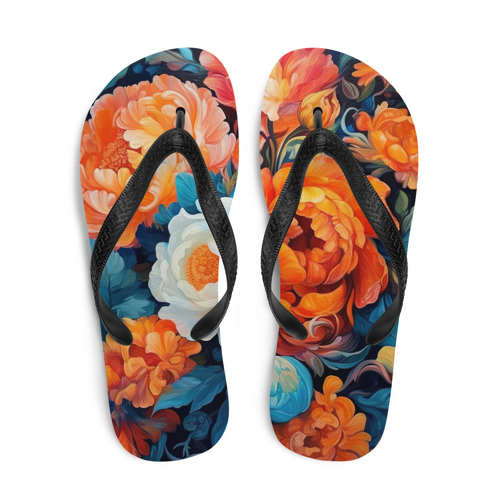 Bunte Blumen - Schöne Malerei - Flip Flops camping xxx