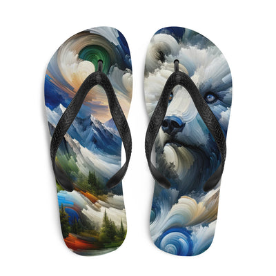 Abstrakte Alpen & Eisbär Kunst in dynamischen Farben - Flip Flops camping xxx yyy zzz