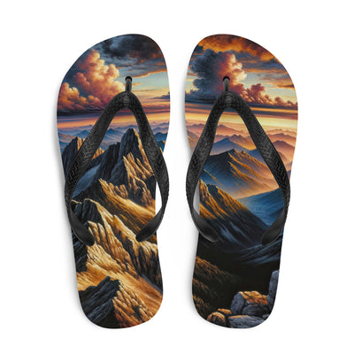 Alpen in Abenddämmerung: Acrylgemälde mit beleuchteten Berggipfeln - Flip Flops berge xxx yyy zzz