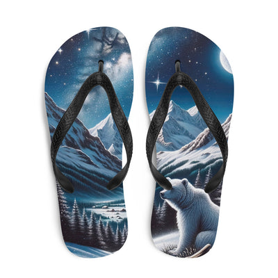 Sternennacht und Eisbär: Acrylgemälde mit Milchstraße, Alpen und schneebedeckte Gipfel - Flip Flops camping xxx yyy zzz