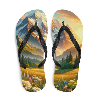 Heitere Alpenschönheit: Schneeberge und Wildblumenwiesen - Flip Flops berge xxx yyy zzz