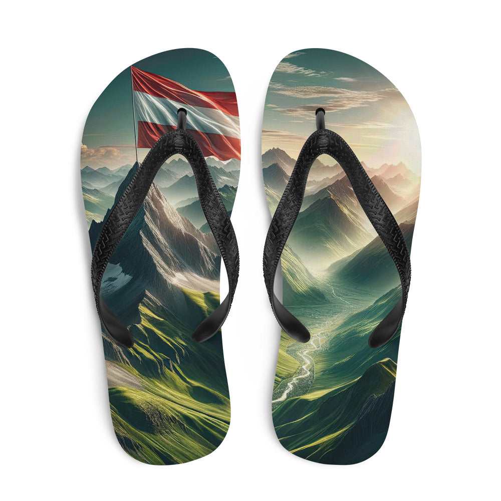 Alpen Gebirge: Fotorealistische Bergfläche mit Österreichischer Flagge - Flip Flops berge xxx yyy zzz