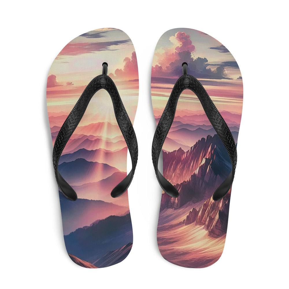 Schöne Berge bei Sonnenaufgang: Malerei in Pastelltönen - Flip Flops berge xxx yyy zzz