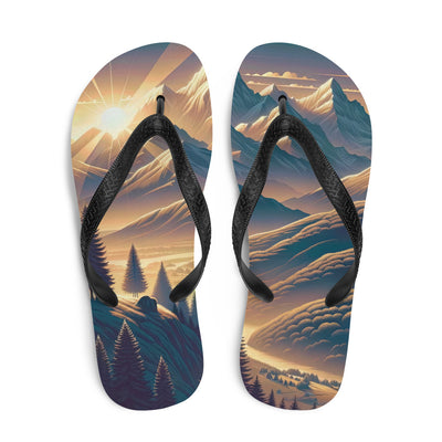 Alpen-Morgendämmerung, erste Sonnenstrahlen auf Schneegipfeln - Flip Flops berge xxx yyy zzz