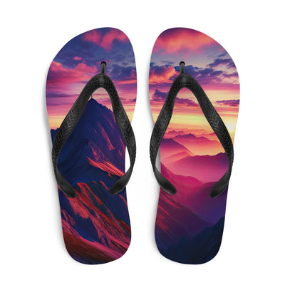 Dramatischer Alpen-Sonnenaufgang, Gipfelkreuz und warme Himmelsfarben - Flip Flops berge xxx yyy zzz