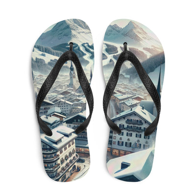 Winter in Kitzbühel: Digitale Malerei von schneebedeckten Dächern - Flip Flops berge xxx yyy zzz