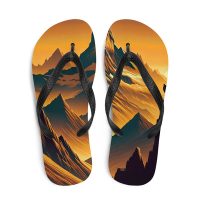 Fuchs in Alpen-Sonnenuntergang, goldene Berge und tiefe Täler - Flip Flops camping xxx yyy zzz