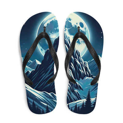 Mondnacht und Gipfelkreuz in den Alpen, glitzernde Schneegipfel - Flip Flops berge xxx yyy zzz