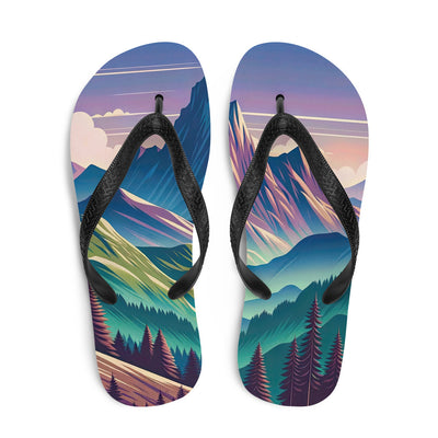 Harmonische Berglandschaft mit Schweizer Flagge auf Gipfel - Flip Flops berge xxx yyy zzz