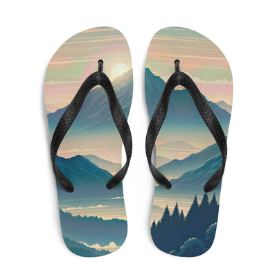 Bergszene bei Morgendämmerung, erste Sonnenstrahlen auf Bergrücken - Flip Flops berge xxx yyy zzz