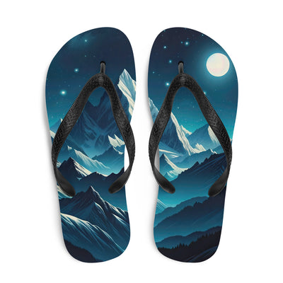 Sternenklare Nacht über den Alpen, Vollmondschein auf Schneegipfeln - Flip Flops berge xxx yyy zzz