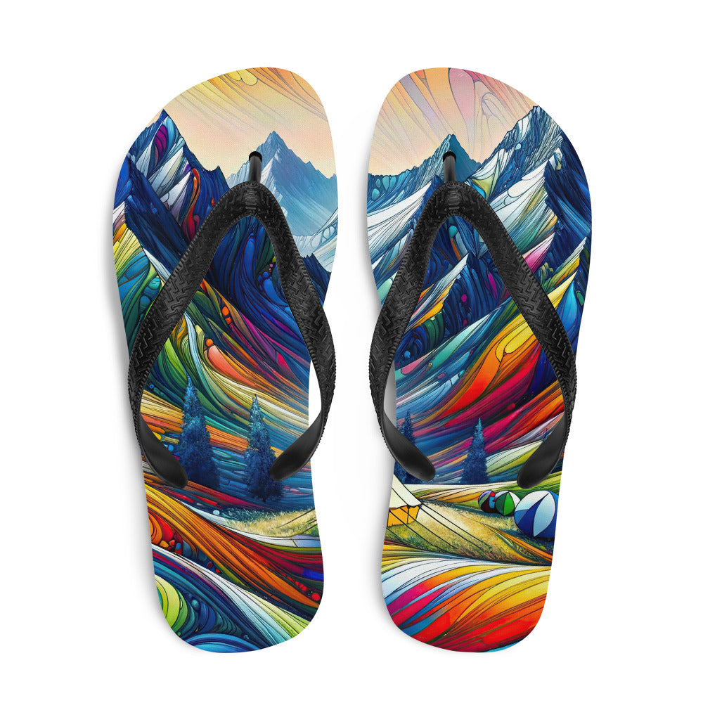 Surreale Alpen in abstrakten Farben, dynamische Formen der Landschaft - Flip Flops camping xxx yyy zzz