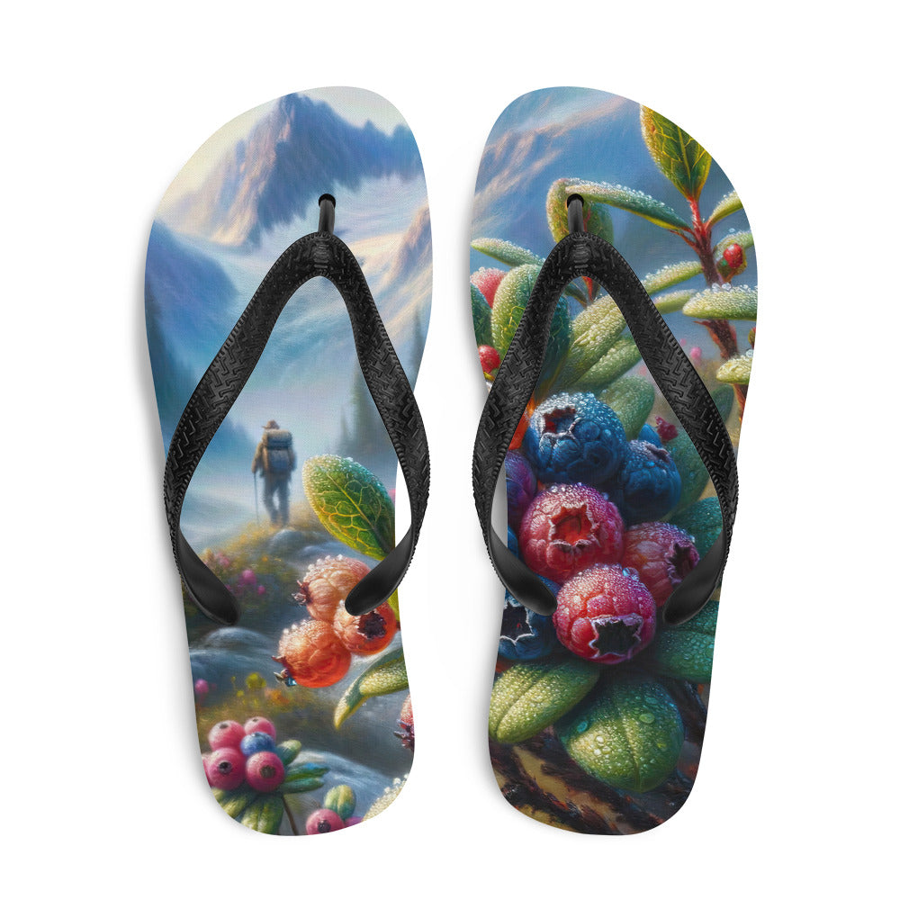 Ölgemälde einer Nahaufnahme von Alpenbeeren in satten Farben und zarten Texturen - Flip Flops wandern xxx yyy zzz