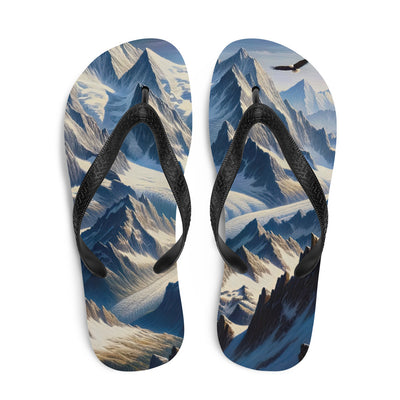 Ölgemälde der Alpen mit hervorgehobenen zerklüfteten Geländen im Licht und Schatten - Flip Flops berge xxx yyy zzz