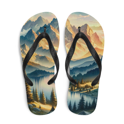 Aquarell der Alpenpracht bei Sonnenuntergang, Berge im goldenen Licht - Flip Flops berge xxx yyy zzz