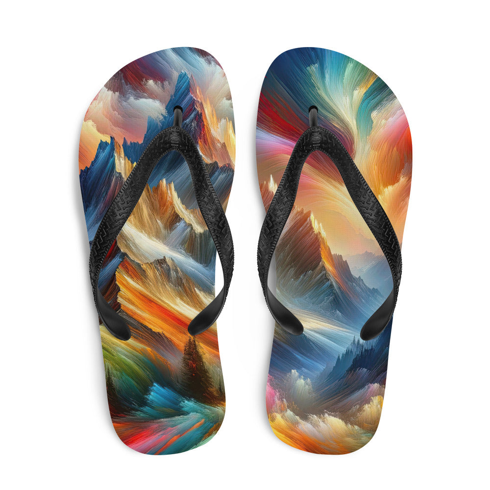 Lebendige abstrakte Alpendarstellung in populärem Kunststil - Flip Flops berge xxx yyy zzz