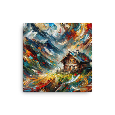 Expressionistisches Farbchaos der Alpen und Schönheit der Berge - Abstrakt - Dünne Leinwand berge xxx yyy zzz 30.5 x 30.5 cm