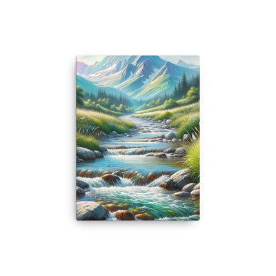 Sanfter Gebirgsbach in Ölgemälde, klares Wasser über glatten Felsen - Dünne Leinwand berge xxx yyy zzz 30.5 x 40.6 cm