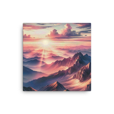 Schöne Berge bei Sonnenaufgang: Malerei in Pastelltönen - Dünne Leinwand berge xxx yyy zzz 40.6 x 40.6 cm