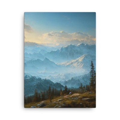 Schöne Berge mit Nebel bedeckt - Ölmalerei - Dünne Leinwand berge xxx 45.7 x 61 cm