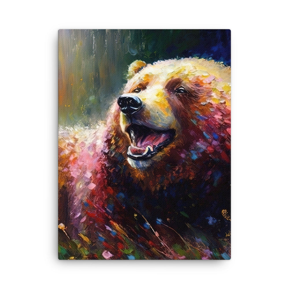 Süßer Bär - Ölmalerei - Dünne Leinwand camping xxx 45.7 x 61 cm