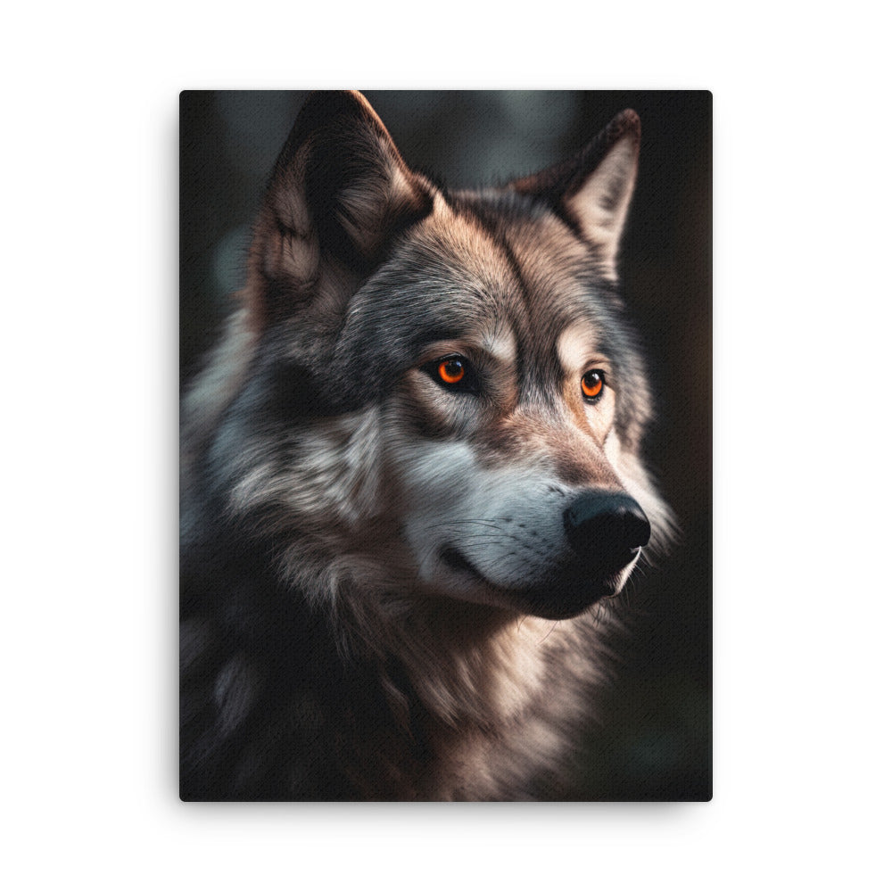 Wolf Porträt - Fotorealistische Malerei - Dünne L.einwand camping xxx 45.7 x 61 cm