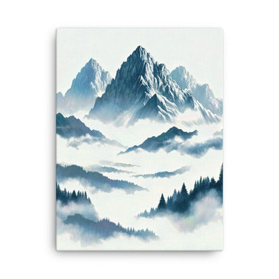 Nebeliger Alpenmorgen-Essenz, verdeckte Täler und Wälder - Dünne Leinwand berge xxx yyy zzz 45.7 x 61 cm