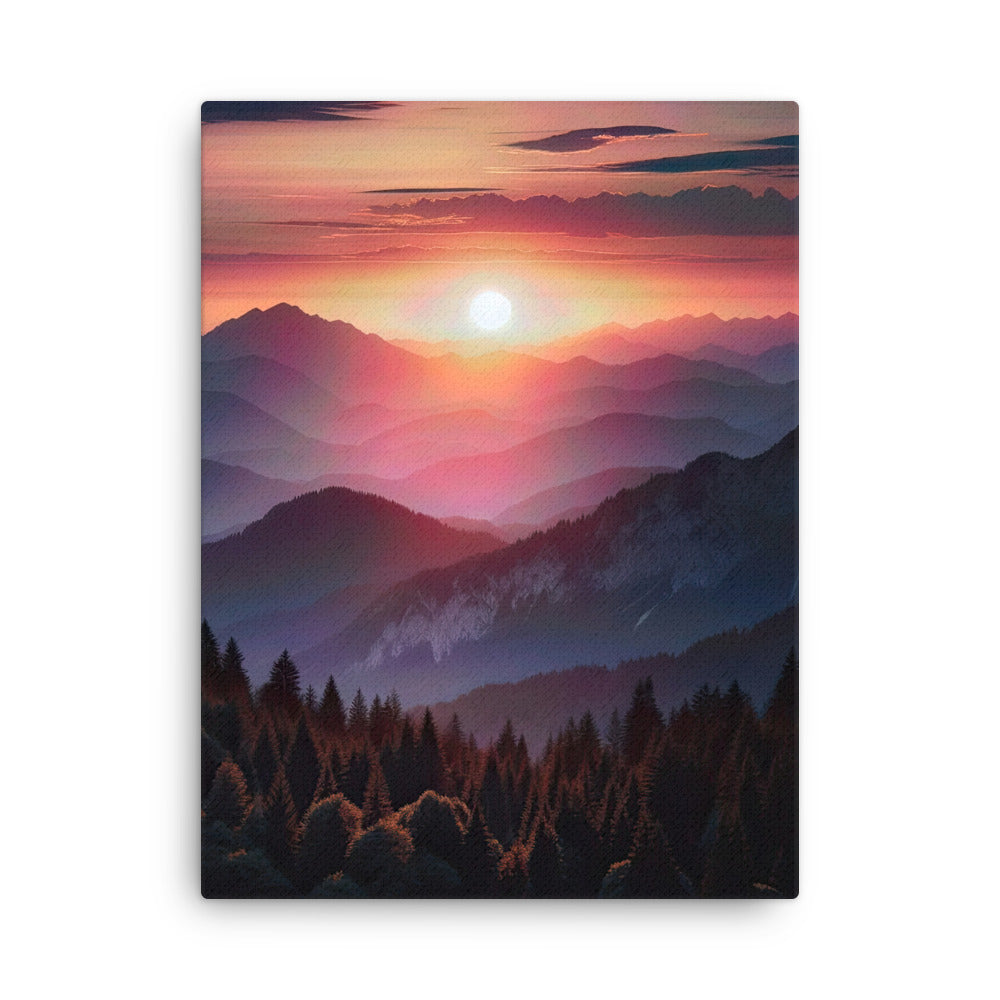 Foto der Alpenwildnis beim Sonnenuntergang, Himmel in warmen Orange-Tönen - Dünne Leinwand berge xxx yyy zzz 45.7 x 61 cm