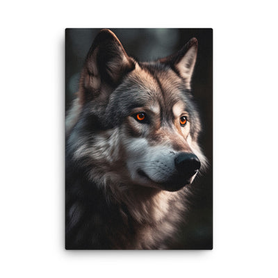 Wolf Porträt - Fotorealistische Malerei - Dünne L.einwand camping xxx 61 x 91.4 cm