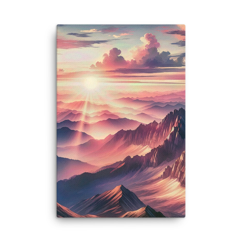 Schöne Berge bei Sonnenaufgang: Malerei in Pastelltönen - Dünne Leinwand berge xxx yyy zzz 61 x 91.4 cm