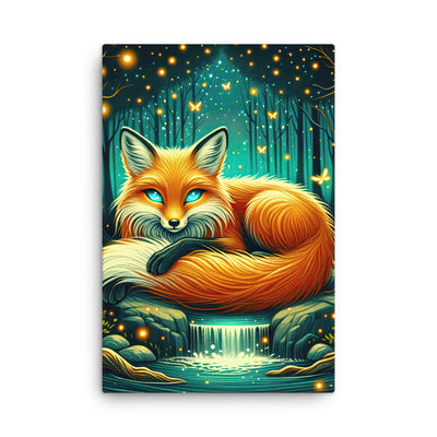 Bezaubernder Fuchs auf erleuchteter mystischer Waldlichtung - Dünne Leinwand camping xxx yyy zzz 61 x 91.4 cm