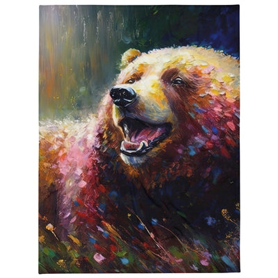 Süßer Bär - Ölmalerei - Überwurfdecke camping xxx 152.4 x 203.2 cm